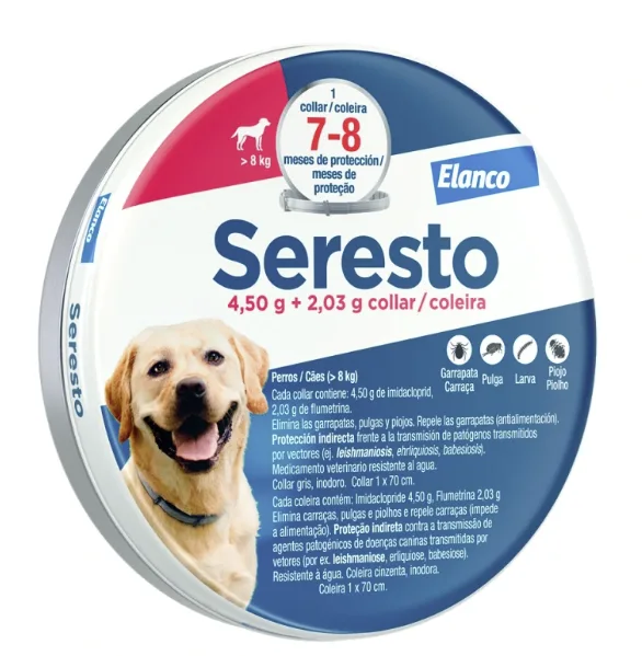 Seresto 1,25g + 0,56 g collar medicamentoso para perros